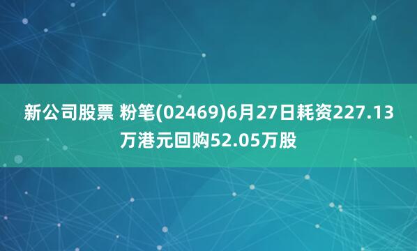 新公司股票 粉笔(02469)6月27日耗资227.13万港元回购52.05万股
